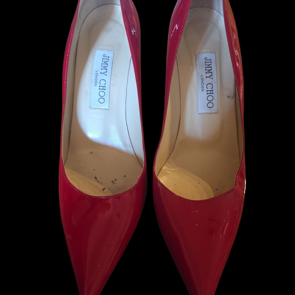 Jimmy Choo Bold Red Patent Heels - Picture 4 of 10